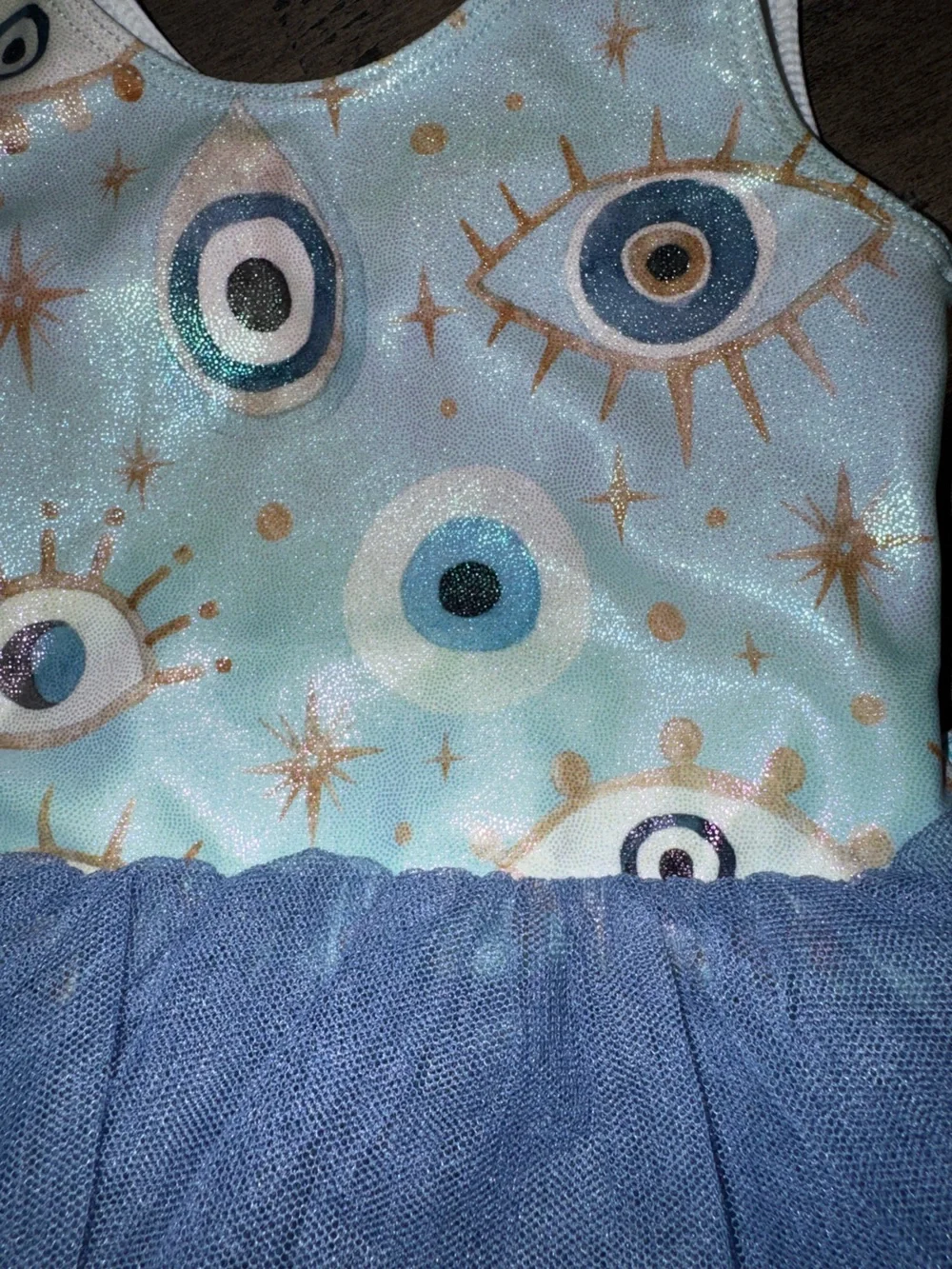 Posh Peanut Fiona Evil Eye Tutu Swimsuit 2T Mint Blue